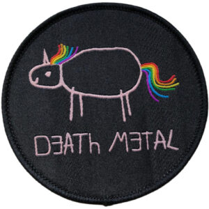 Patch Death Metal Unicorn Black Round (8 cm)