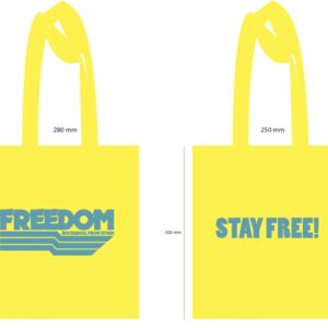 Totebag - Yellow with Blue Print